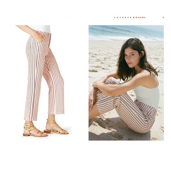 Sam Edelman Ankle the Chelsea Lindi Stripe Wide Leg Pants - Picture 1 of 11